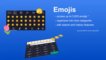 Large and organized selection of emojis, with search, history, and favorite features. Large and organized selection of emojis, with search, history, and favorite features.