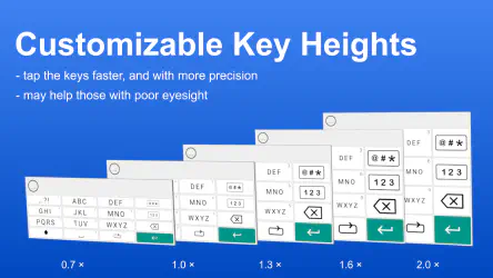 Adjustable key heights. Adjustable key heights.
