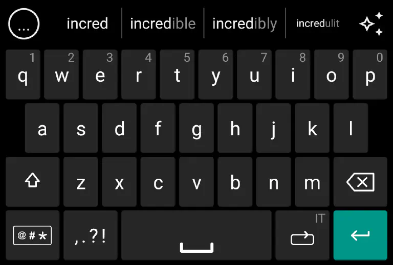 Qwerty Screenshot of Tappy Keyboard's Qwerty layout.